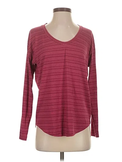 Pre-owned Athleta Long Sleeve Top Burgundy Scoop Neck Tops