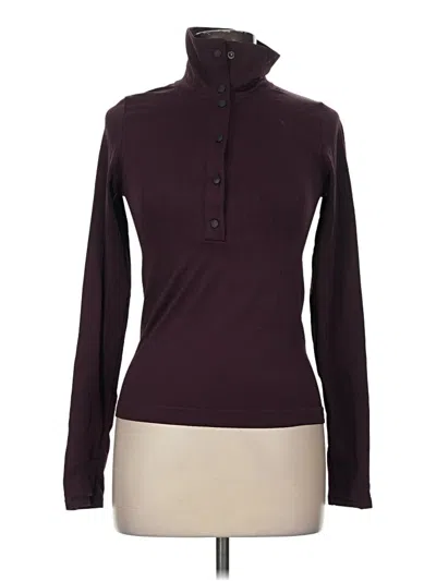 Pre-owned Athleta Long Sleeve Top Burgundy Turtleneck Tops