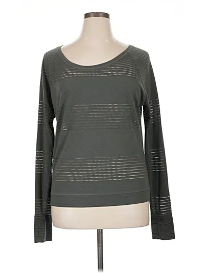 Pre-owned Athleta Long Sleeve Top Gray Boatneck Tops