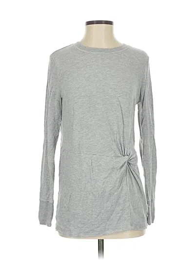Pre-owned Athleta Long Sleeve Top Gray Crew Neck Tops