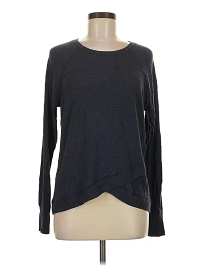 Pre-owned Athleta Long Sleeve Top Gray Crew Neck Tops