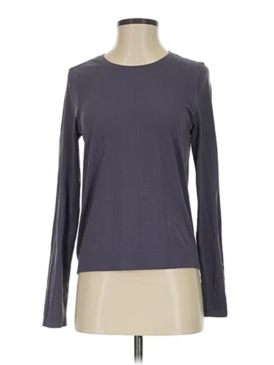 Pre-owned Athleta Long Sleeve Top Gray Crew Neck Tops