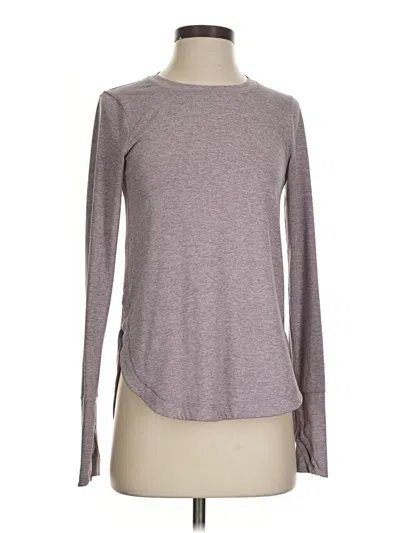 Pre-owned Athleta Long Sleeve Top Gray Crew Neck Tops