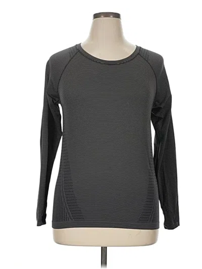 Pre-owned Athleta Long Sleeve Top Gray Crew Neck Tops