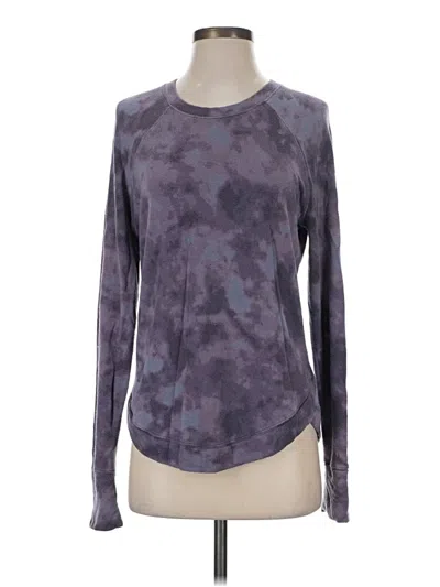 Pre-owned Athleta Long Sleeve Top Gray Crew Neck Tops