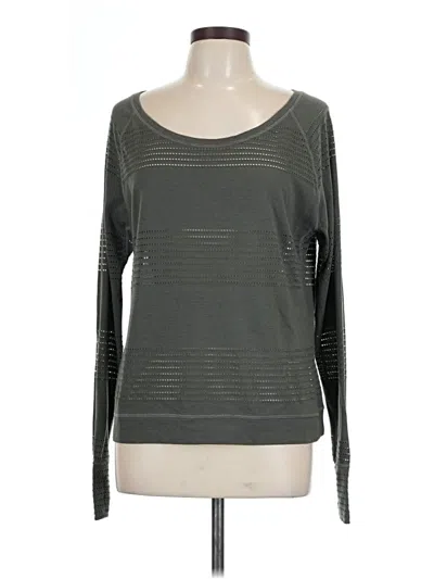 Pre-owned Athleta Long Sleeve Top Gray Scoop Neck Tops