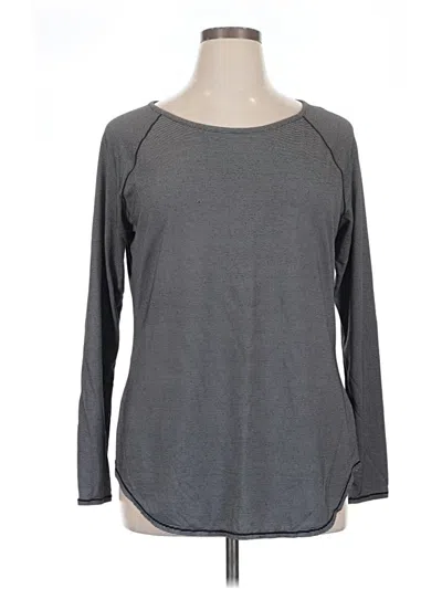 Pre-owned Athleta Long Sleeve Top Gray Scoop Neck Tops