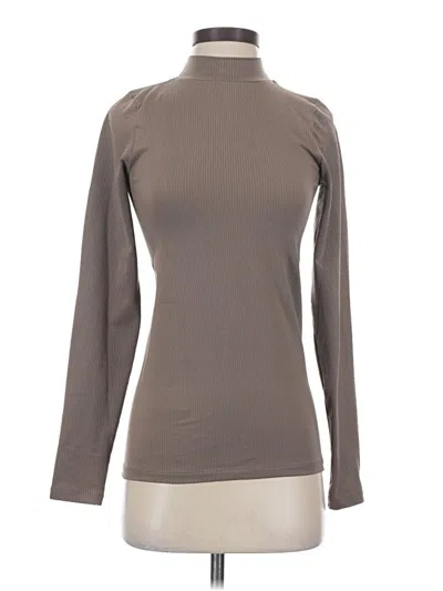 Pre-owned Athleta Long Sleeve Top Gray Turtleneck Tops