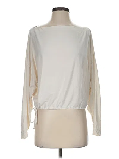 Pre-owned Athleta Long Sleeve Top Ivory Boatneck Tops