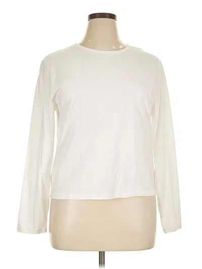 Pre-owned Athleta Long Sleeve Top Ivory Crew Neck Tops