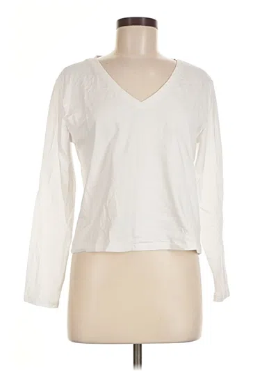 Pre-owned Athleta Long Sleeve Top Ivory V-neck Tops