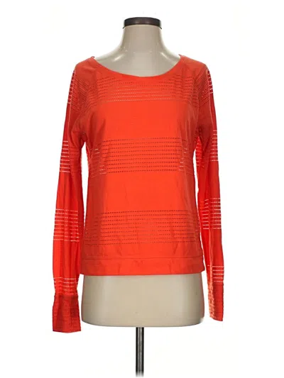Pre-owned Athleta Long Sleeve Top Orange Boatneck Tops