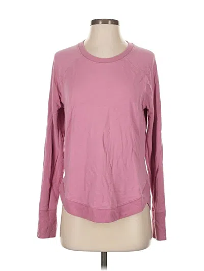 Pre-owned Athleta Long Sleeve Top Pink Crew Neck Tops