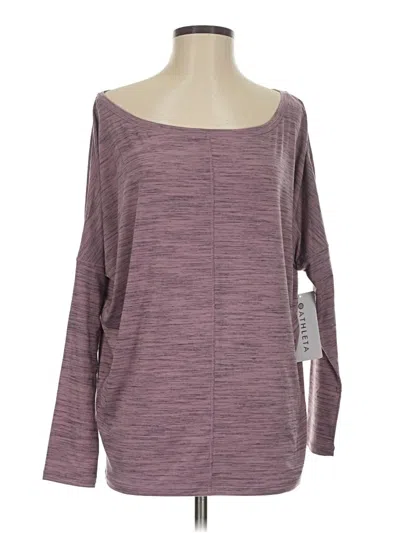 Athleta Long Sleeve Top Purple Boatneck Tops
