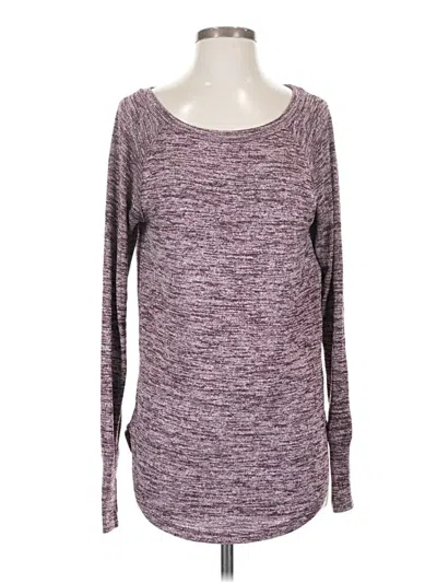 Pre-owned Athleta Long Sleeve Top Purple Boatneck Tops