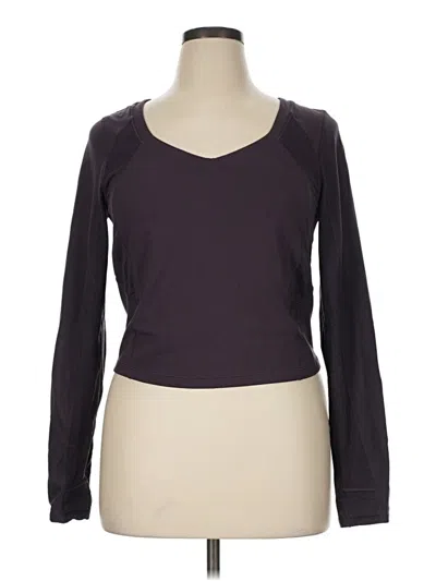 Pre-owned Athleta Long Sleeve Top Purple Scoop Neck Tops