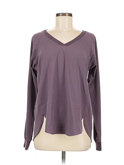 Pre-owned Athleta Long Sleeve Top Purple V Neck Tops