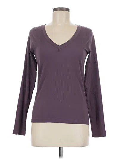 Pre-owned Athleta Long Sleeve Top Purple V Neck Tops
