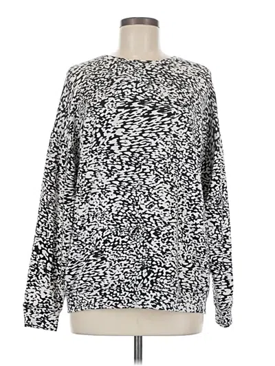 Pre-owned Athleta Long Sleeve Top Silver Crew Neck Tops