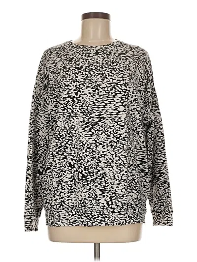 Pre-owned Athleta Long Sleeve Top Silver Crew Neck Tops