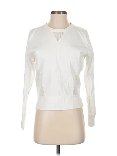 Pre-owned Athleta Long Sleeve Top White Keyhole Neckline Tops