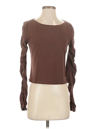 Pre-owned Athleta Long Sleeve T-shirt In Brown