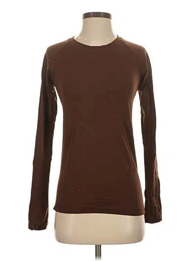 Pre-owned Athleta Long Sleeve T-shirt In Brown