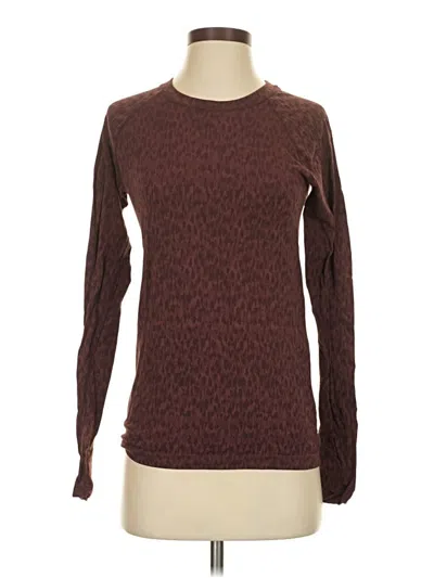 Pre-owned Athleta Long Sleeve T-shirt In Brown