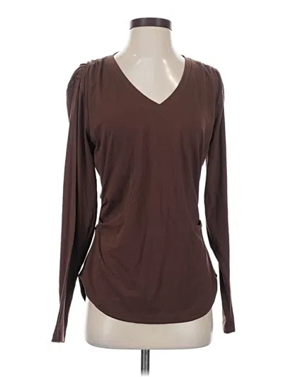 Pre-owned Athleta Long Sleeve T-shirt In Brown