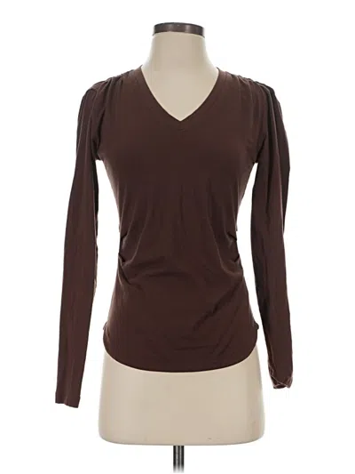Pre-owned Athleta Long Sleeve T-shirt In Brown