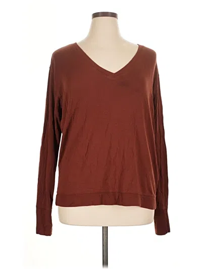 Pre-owned Athleta Long Sleeve T-shirt In Brown