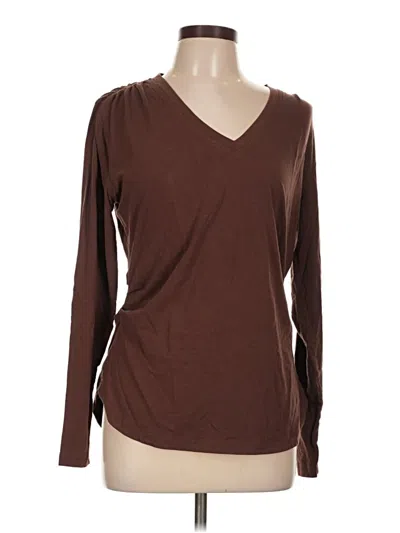 Pre-owned Athleta Long Sleeve T-shirt In Brown