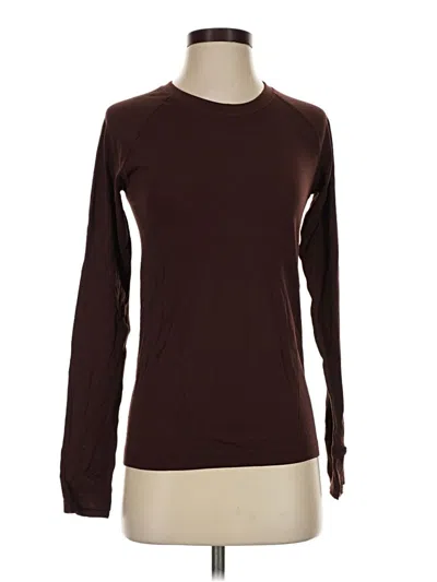 Pre-owned Athleta Long Sleeve T-shirt In Brown