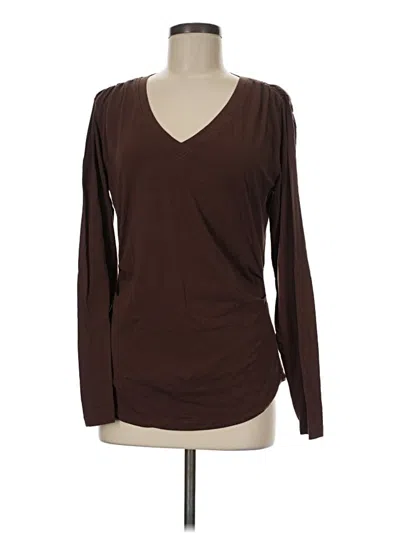 Pre-owned Athleta Long Sleeve T-shirt In Brown