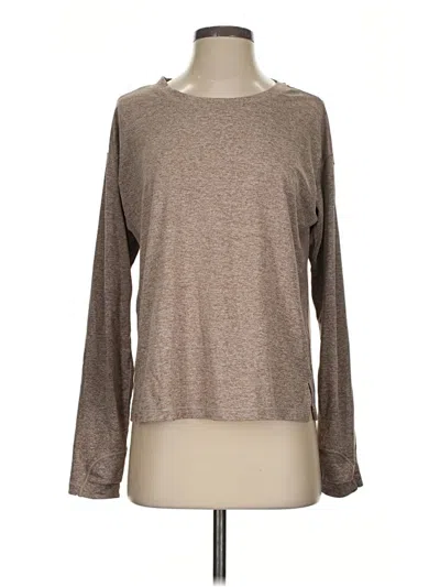 Pre-owned Athleta Long Sleeve T-shirt In Brown
