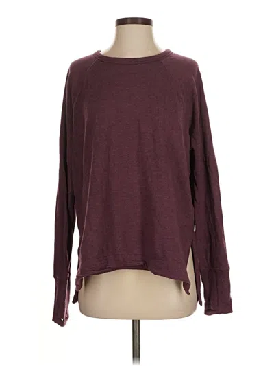 Pre-owned Athleta Long Sleeve T-shirt In Burgundy