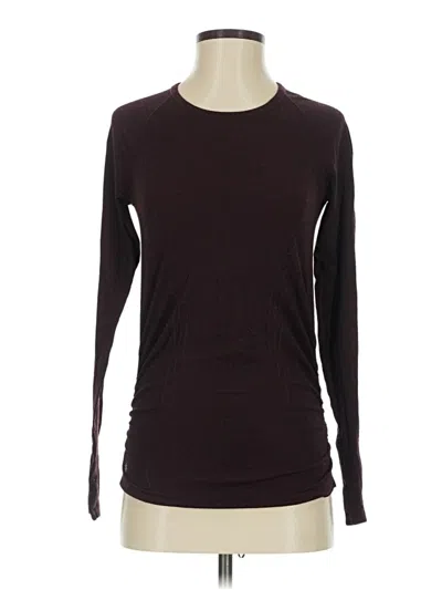 Pre-owned Athleta Long Sleeve T-shirt In Burgundy
