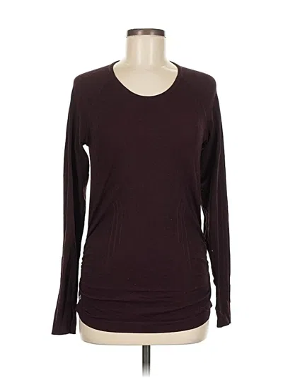 Pre-owned Athleta Long Sleeve T-shirt In Burgundy