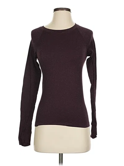Pre-owned Athleta Long Sleeve T-shirt In Burgundy