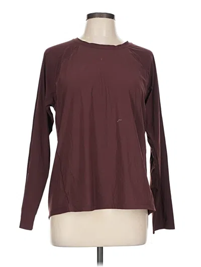 Pre-owned Athleta Long Sleeve T-shirt In Burgundy