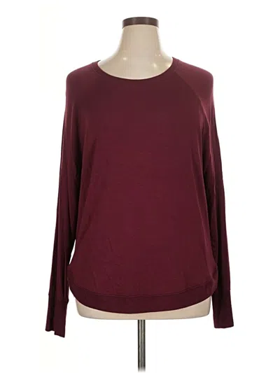 Pre-owned Athleta Long Sleeve T-shirt In Burgundy