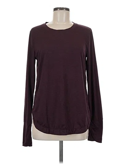 Pre-owned Athleta Long Sleeve T-shirt In Burgundy