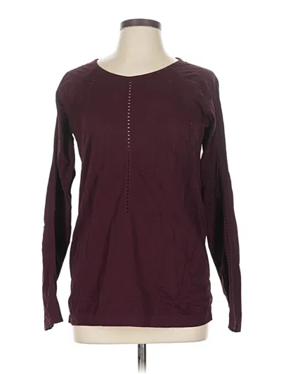 Pre-owned Athleta Long Sleeve T-shirt In Burgundy