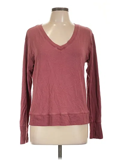 Pre-owned Athleta Long Sleeve T-shirt In Burgundy