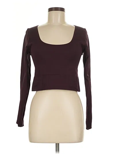 Pre-owned Athleta Long Sleeve T-shirt In Burgundy