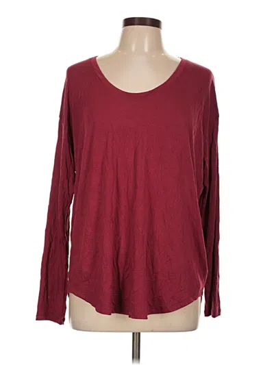 Pre-owned Athleta Long Sleeve T-shirt In Burgundy
