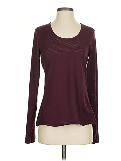 Pre-owned Athleta Long Sleeve T-shirt In Burgundy