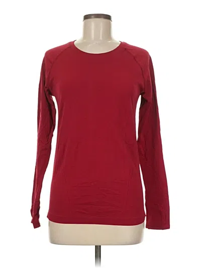 Pre-owned Athleta Long Sleeve T-shirt In Burgundy