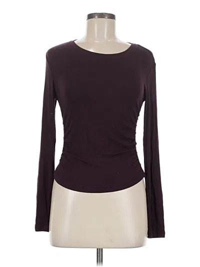 Pre-owned Athleta Long Sleeve T-shirt In Burgundy