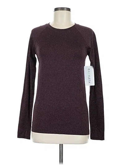 Athleta Long Sleeve T-shirt In Burgundy